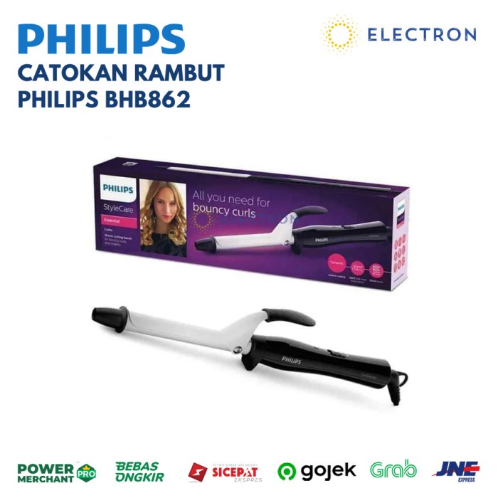 Curl Catokan Keriting Rambut Philips Pengeriting Hitam Bhb862