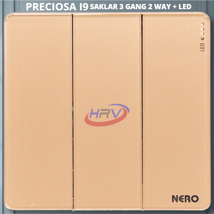 PRECIOSA I91632D-Gold Saklar 3 Gang Hotel NERO