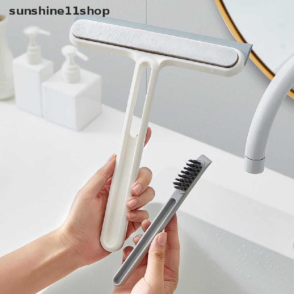 Sho 1Pc Lap Sikat Pembersih Jendela Kaca Dengan Gagang Squeegee Home Cleaning Tools N