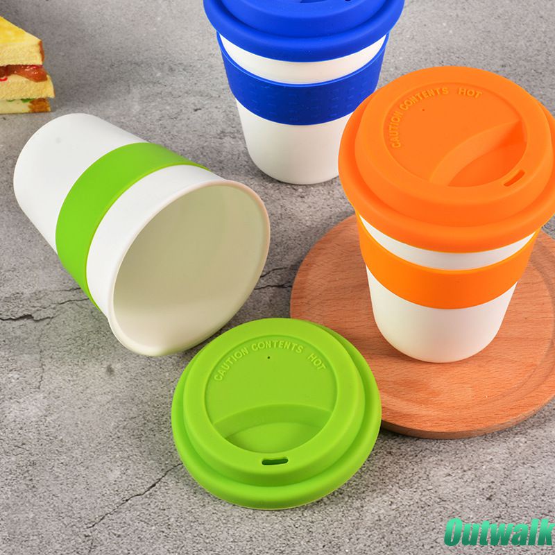 ღ 480Ml Mug Cangkir Kopi Susu Teh Botol Air Portabel Air Kaca Ringan Dapat Digunakan Kembali Mug dengan Cover Air botol Rumah Air Minum Piala