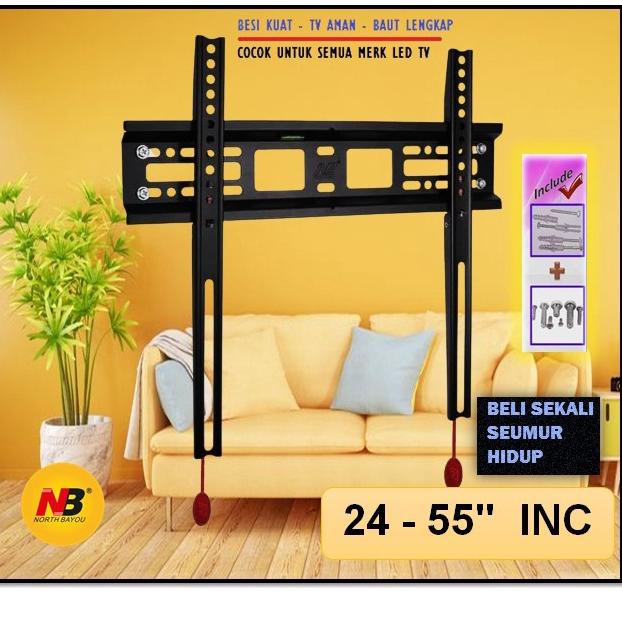 Promo COD Bracket TV LED 19 - 55" FULL BESI  Universal Cocok Banyak Merk TV SAMSUNG TCL POLYTRON REA