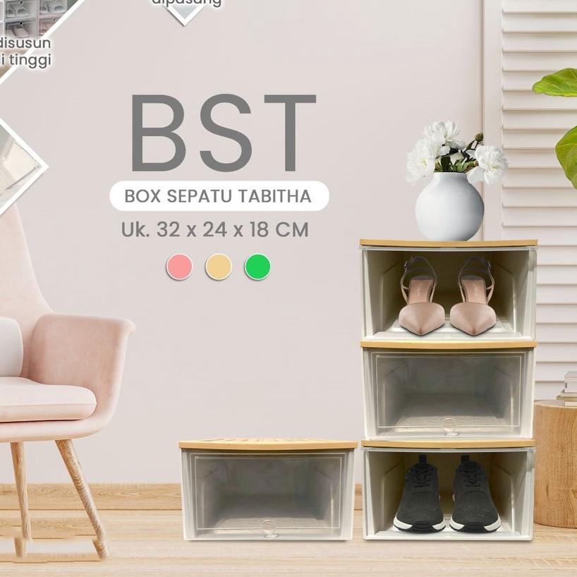 ➶ Box Sepatu Susun Tabitha Minimalis Box Sepatu Murah Container Box Tabitha BST ℮
