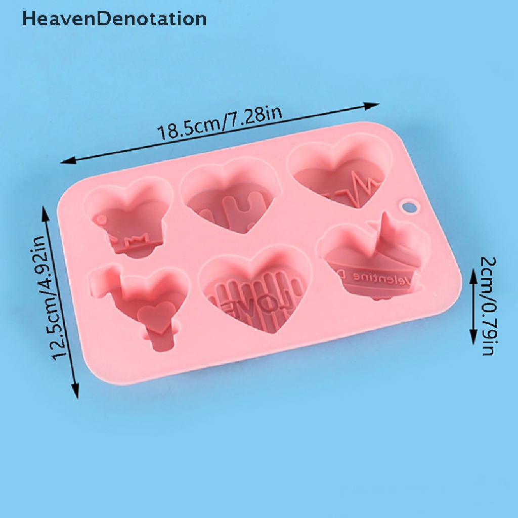 [HeavenDenotation] 6cells Lovely Heart Heat Safe Silicone Cetakan Coklat DIY Alat Kue HDV