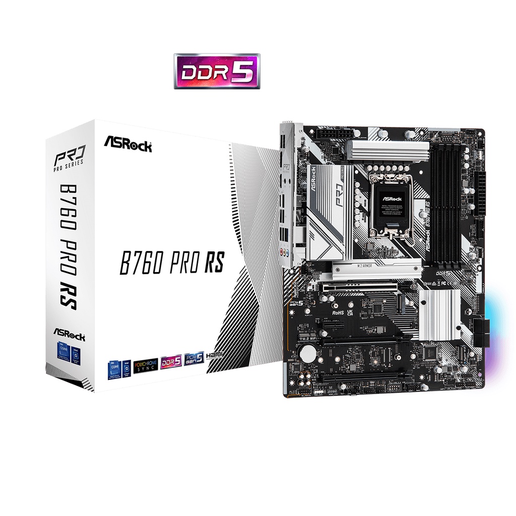 Asrock B760 Pro RS Intel LGA1700 B760 DDR5 Motherboard Raptor Lake Motherboard