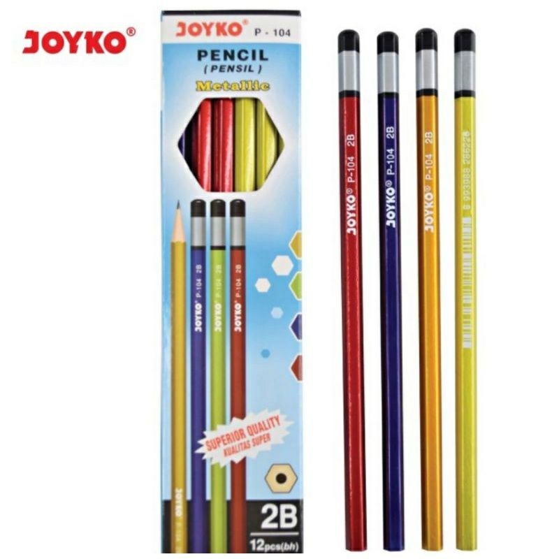 

[AJS] Pensil 2B JOYKO P-104 Metallic/Pensil Sekolah Unik Lucu