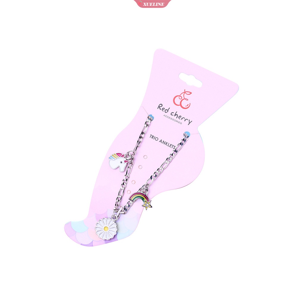 1pcs Perhiasan Anak Terlaris PVC unicorn Bayi Pelangi Gelang Kaki Silikon Kerah Kartun Liontin [ZXL]