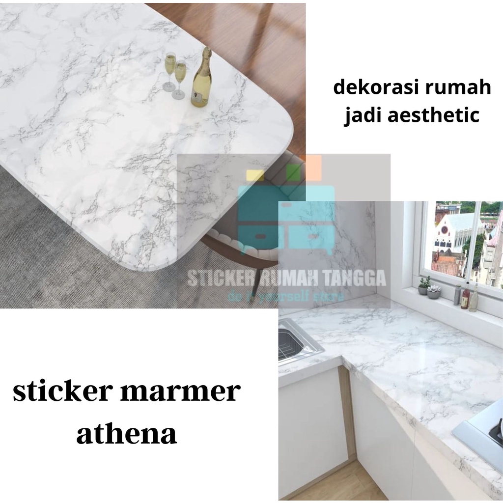 sticker marmer glossy dan anti air bahan tebal PREMIUM BUKAN YANG TIPIS