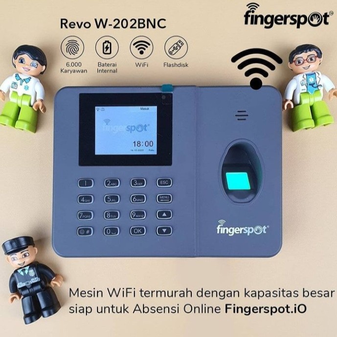 

[[JNT COD]] mesin absensi wifi fingerspot revo w 202 BNC mesin absensi online w202