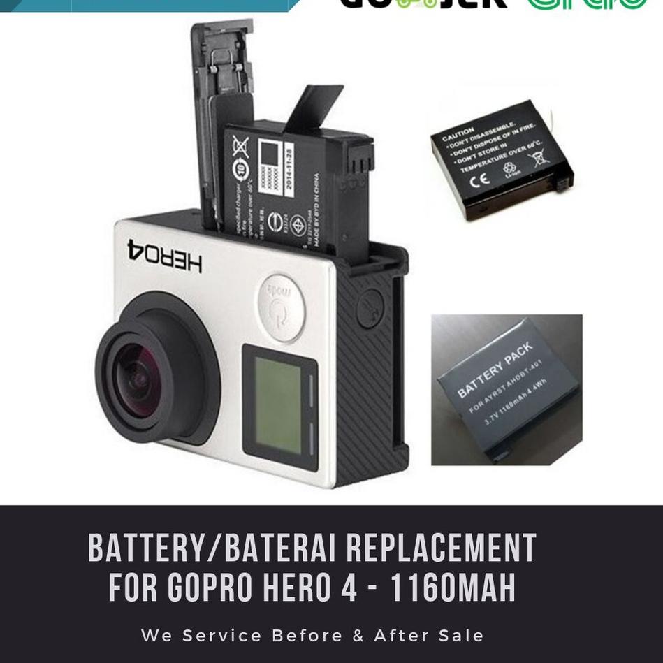 Paling Irit Battery Gopro Hero 4  Cadangan Gopro Batere Gopro 4 Action Camera Gopro