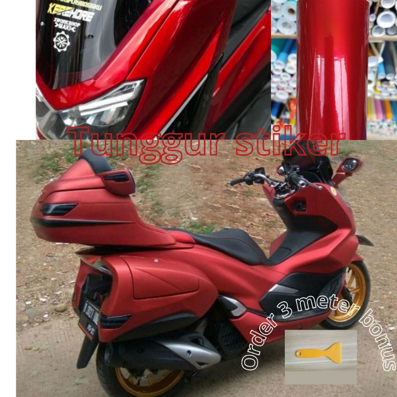 skotlet merah crom metalik merah crom doff merah candy L 45 cm