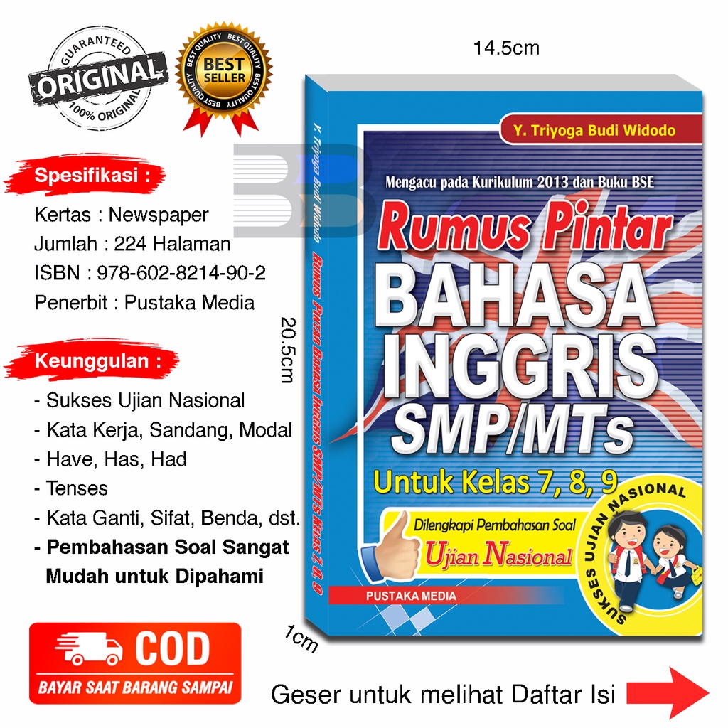 Buku Bimbingan Belajar Rumus Pintar Bahasa Inggris SMP/MTS