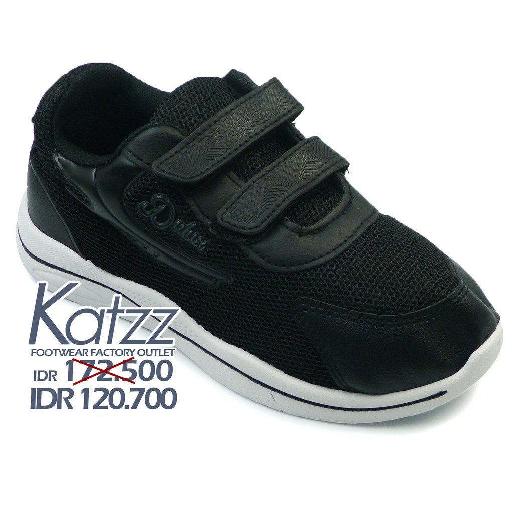 Katzz - Sepatu Sekolah Anak Perempuan Laki Laki Hitam Putih / Sepatu Sekolah TK SD Prepet / Sepatu R