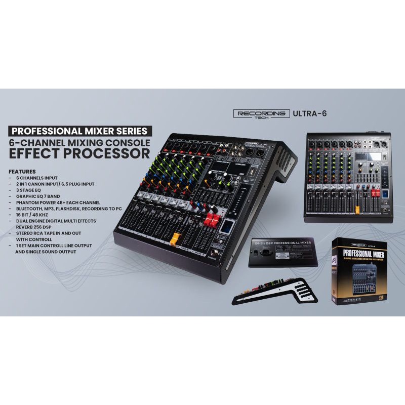 Mixer Recording Tech ULTRA 6 Profesional Mixer 6 Channel Original