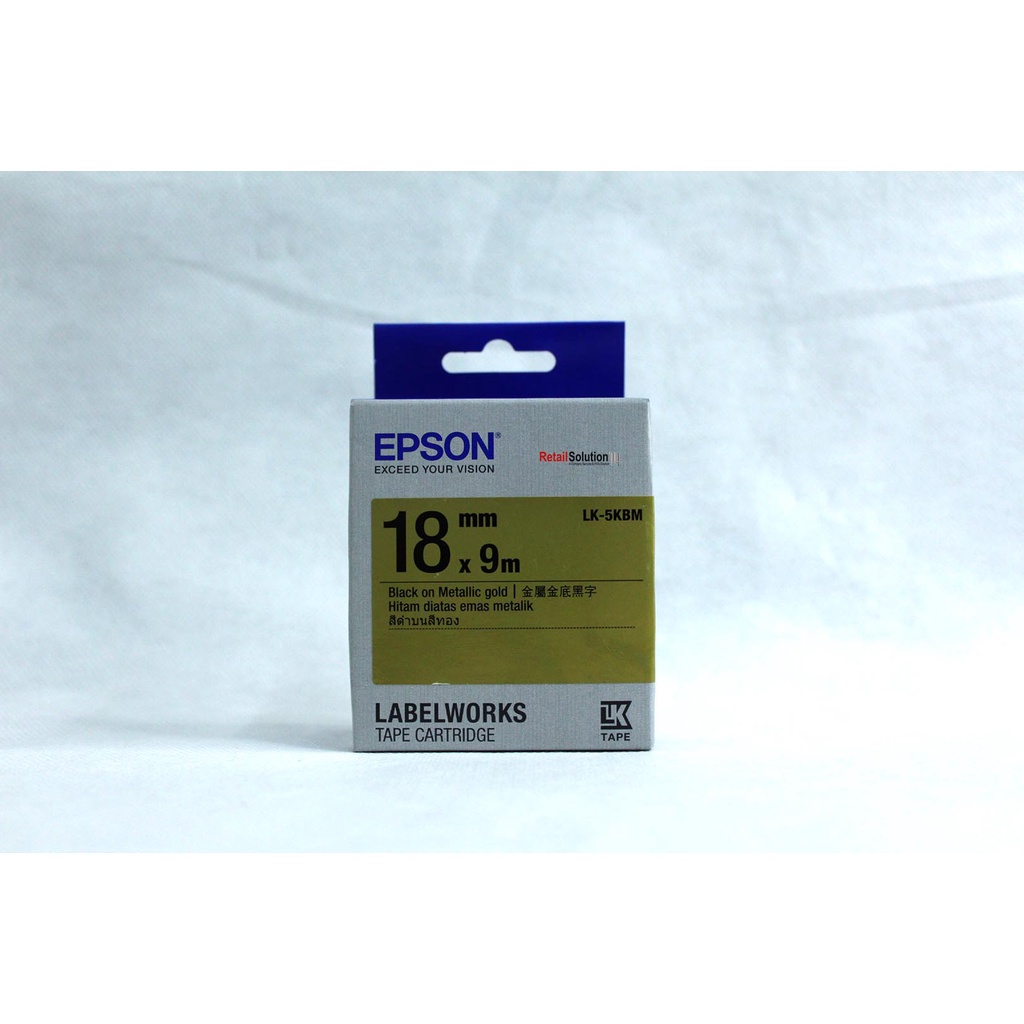 EPSON Labelworks Tape 18mm Black on Gold - Original LK5KBM LK-5KBM