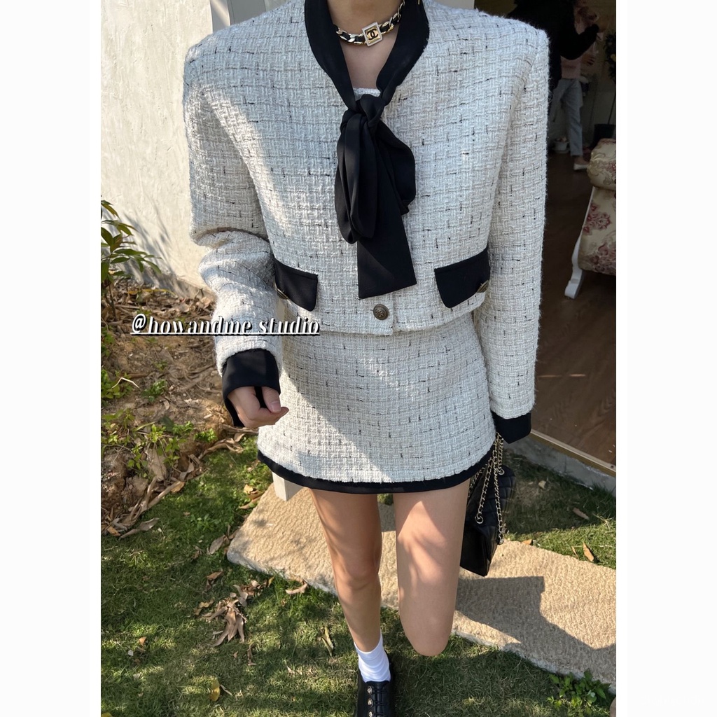 [✅BISA COD] #Sisjuly# Jaket wol mode baru wanita rok pendek setengah badan rok pendek set dua potong