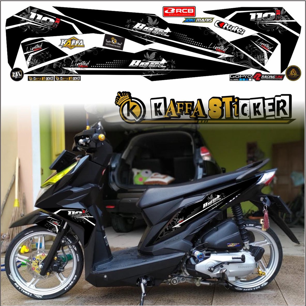 Sticker Striping List Variasi Beat ESP/Street - Striping Variasi Beat ESP/Street sTIKER lIST hITAM