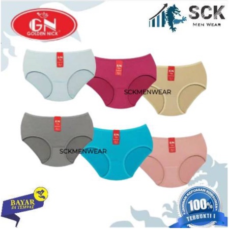 [ISI 3] CD Cewek GOLDEN NICK 128 / Celana Dalam Bahan Katun Jahitan Belakang Lembut Nyaman / Pakaian Dalam Wanita - sckmenwear GROSIR