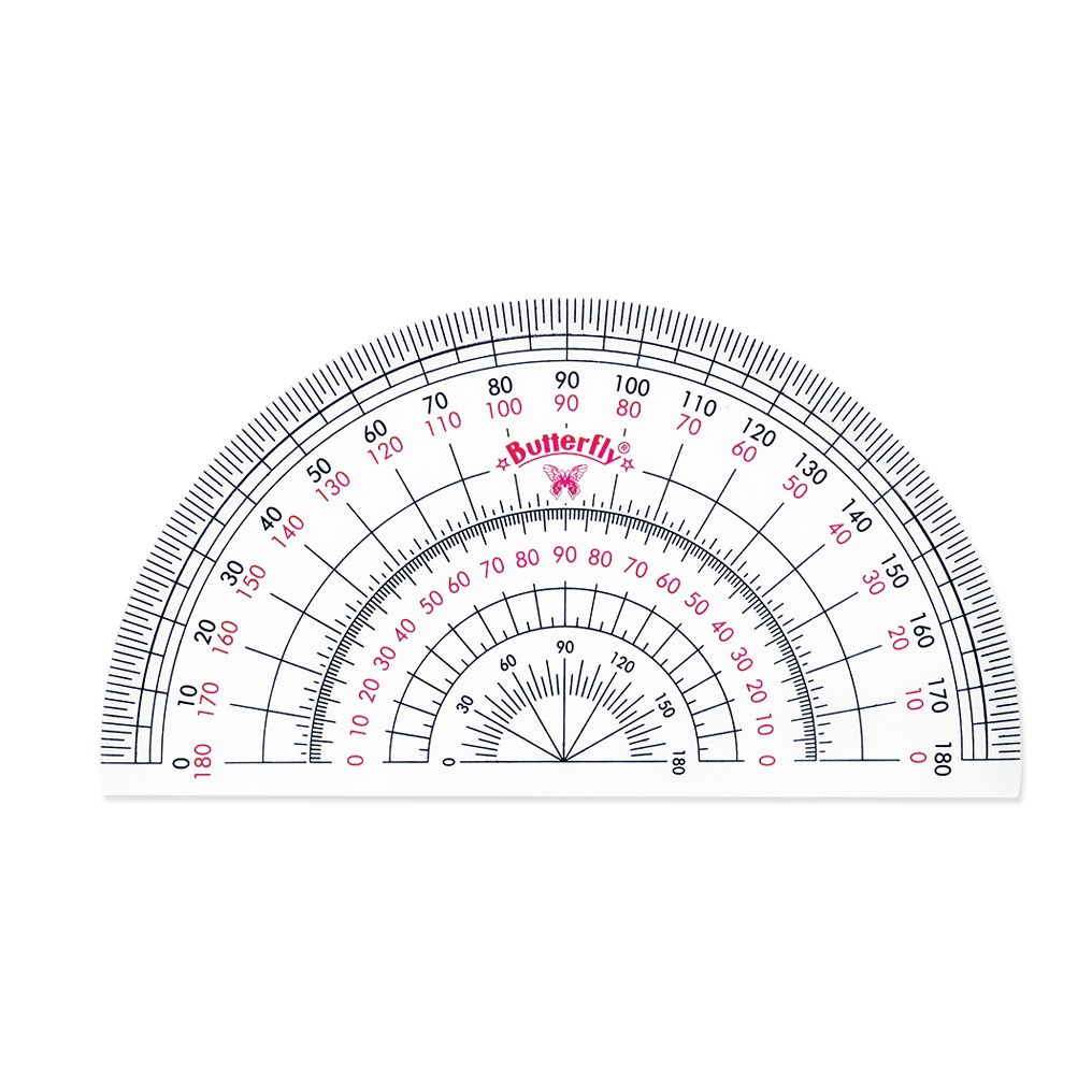 Penggaris Busur Butterfly Protractor Plastik Solid panjang 10 cm dan Sudut 180 ° Derajat