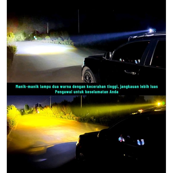 Promo Laser foglamp d2 superbright high low mini driving lampu tembak laser nyala 2 warna kuning putih 12volt motor mobil