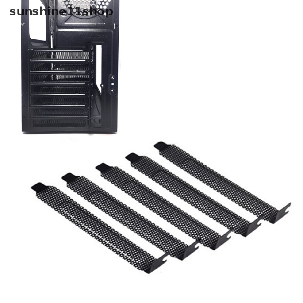 Sho 5pcs PCI Slot Cover Penyaring Debu Blanking Board Kipas Pendingin Penyaring Debu N