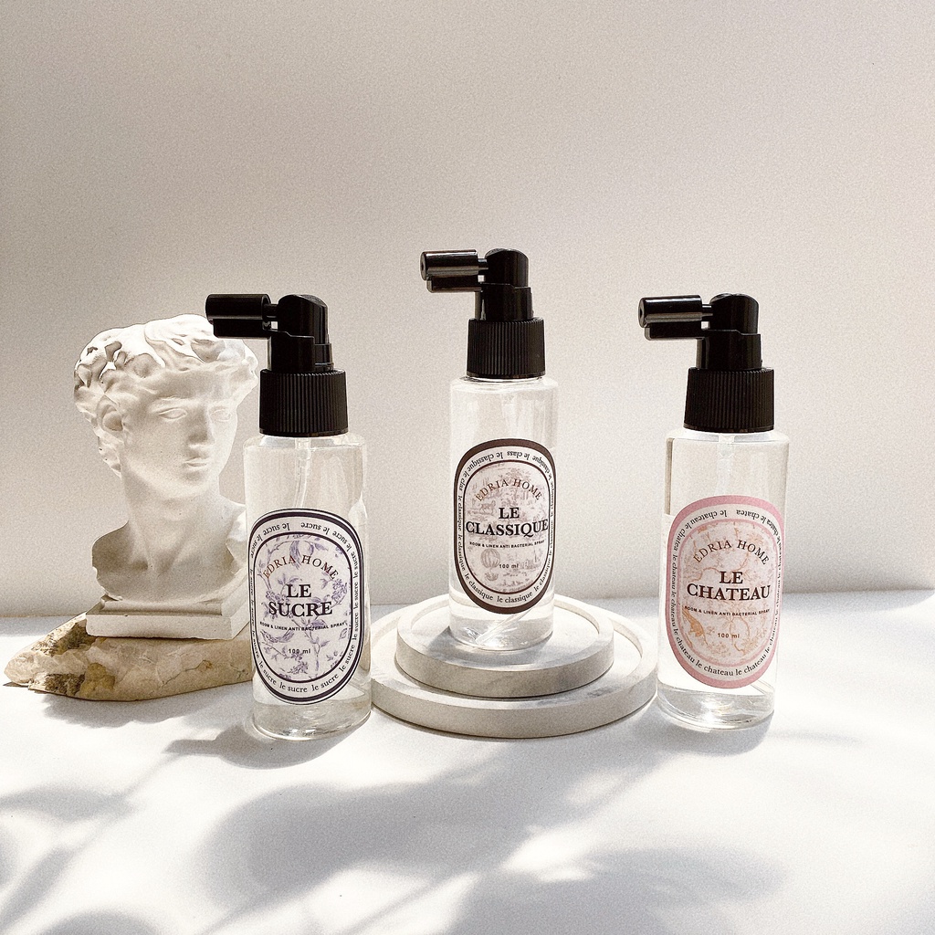 Edriahome Room and Linen Spray Antibacterial Essential oil  / Spring edt 100 ml / Anti Bacterial/ Multipurpose Room and Pillow Spray / Fabric Spray / Bed Spray /  Pillow Spray /  Laundry Spray / Odor Eliminator / Pengharum Ruangan dan Kain