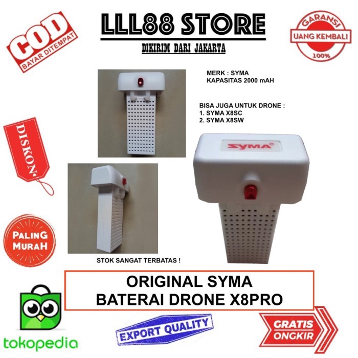 ORIGINAL SYMA BATERAI DRONE X8PRO X8 PRO X8SC X8SW 2000MAH