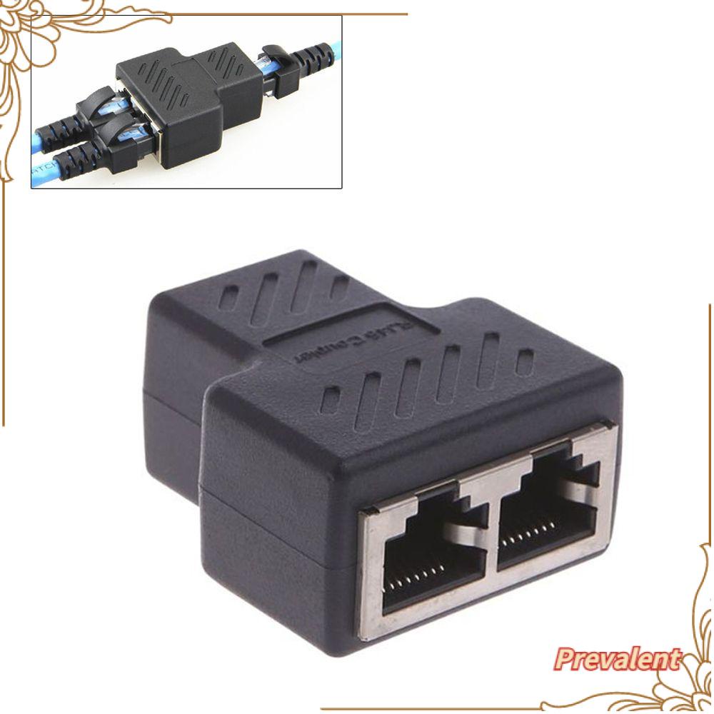 Preva 1sampai2 Cara RJ45 Splitter Merek Baru LAN Eterna Dual Female Port Network Cable