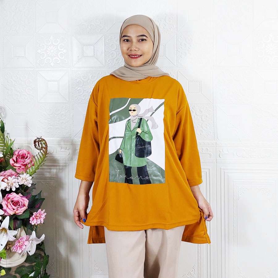 TOMORROW ATASAN TUNIK OVERSIZE WANITA GL FASHION