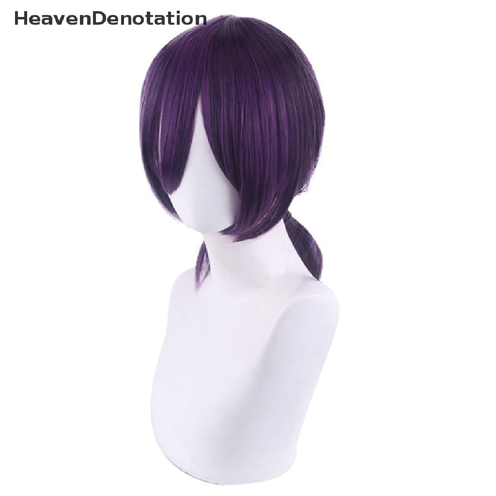 [HeavenDenotation] Chain Man Reze Cosplay Wig Ungu Ponytail Rambut Sintetis Wig Alat Peraga Cosplay HDV