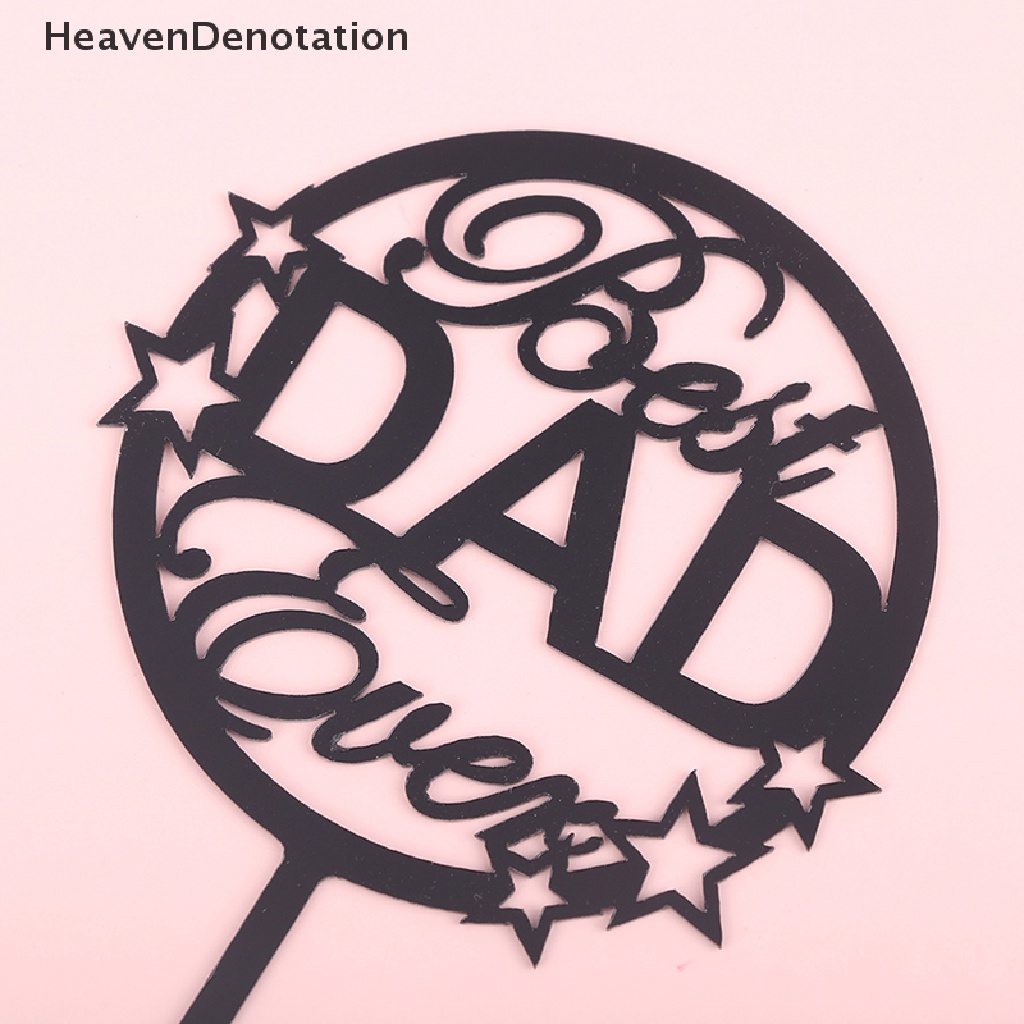 [HeavenDenotation] Hiasan Kue Pesta Hari Ayah Gold Hitam Akrilik Daddy Birthday Cake Topper HDV