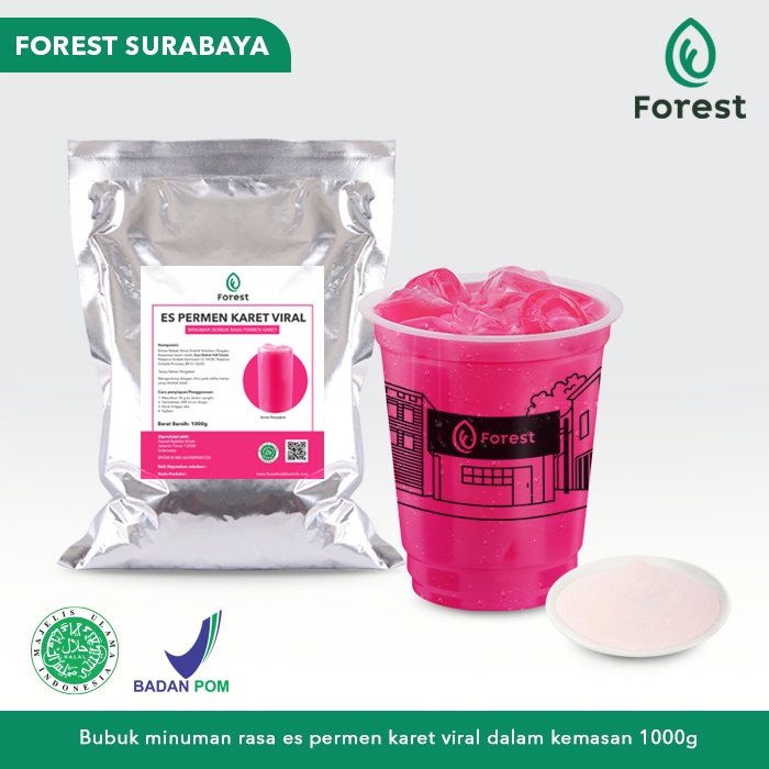 

✨NEW✨ -Bubuk Minuman Rasa ES PERMEN KARET VIRAL Powder 1kg - FOREST Beverage Surabaya- 1.1.23