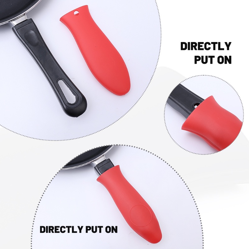 Silikon Praktis Non-slip Pegangan Panci Holder Tahan Suhu Tinggi Cast Iron Skillet Grip Sleeve Cover Alat Dapur