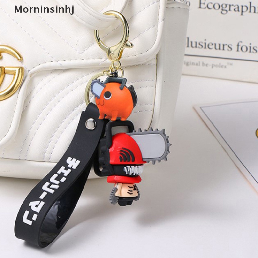 Mornin New Anime Chain Man Keychain Lucu Lembut Karet Pochita Gantungan Kunci Mobil Denji Makima Key Chains Bag Pendant Key Holder Pasangan Hadiah id