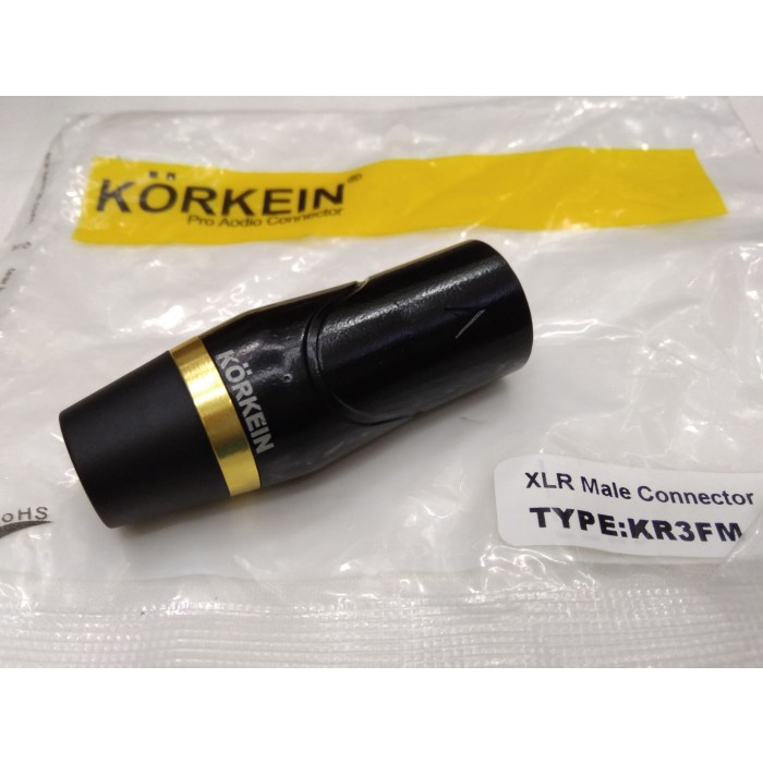 KORKEIN KR3FM Konektor Jack Canon XLR jantan Male Ring Gold