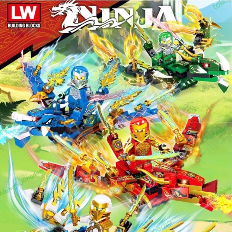 Brick Ninjago Dragon Attack Ninja Penjinak Naga LW1055 Mainan Balok Anak