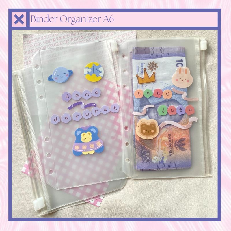 

binder sleeve binder keuangan dompet keuangan A6 dompet pintar file organizer