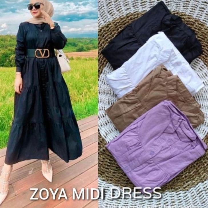 Langsung Order GAMIS Zoya MIDI dress full kancing//fashion wanita//gamis wanita//GAMIS ZOYA