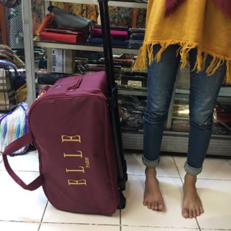 Tas Pakaian Elle Troli Roda 2 # Tas TravelBag Elle Multipungsi # Tas Pakain Roda Jumbo