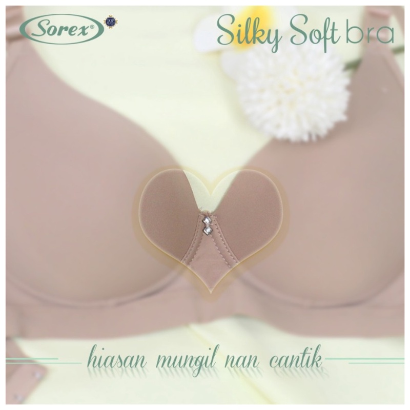 Sorex Bra Cup Besar Tanpa Kawat Busa Kait 3 Silky Soft Bra Pakaian Dalam Wanita BH 9814 Setara Cup B-C Beha Sorex