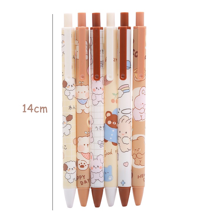 [Harga Grosir] [Gaya Acak] Kawaii Beruang Coklat Kelinci Press Gel Pen Kartun Hewan Lucu 0.5mm Tinta Hitam Bolpoin Siswa Menulis Tanda Tangan Pulpen Perlengkapan Alat Tulis Sekolah