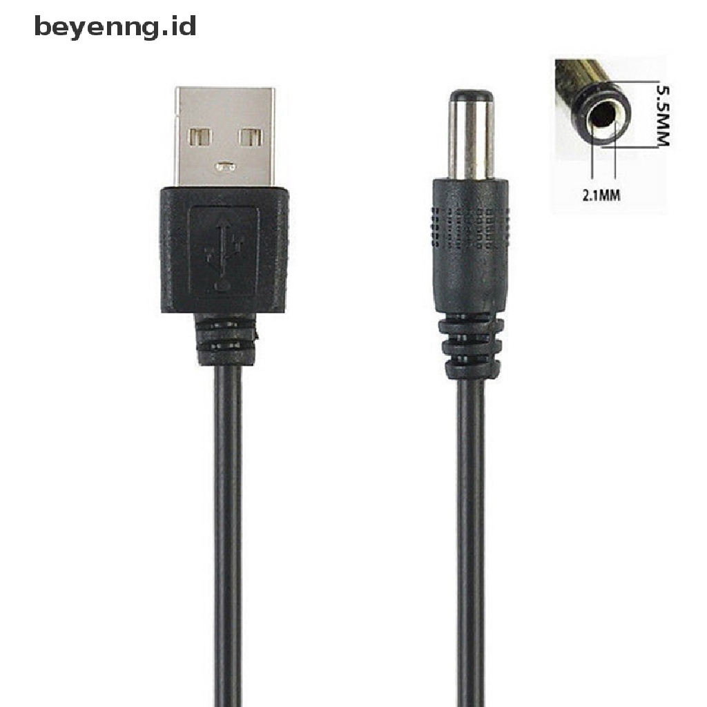 Beyen USB Port to 2.5 3.5 4.0 5.5mm 5V DC Barrel Jack Kabel Listrik Cord Connector Black ID