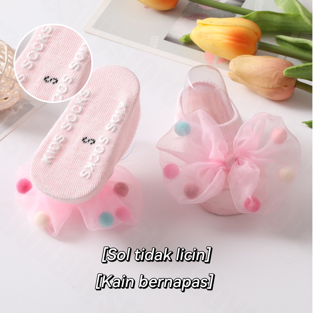 Halobaby Kaos kaki bayi lucu/Kaus kaki Motif Ribbon/kaus kaki anak anti slip