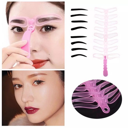 Cetakan Alis 8 IN 1 Wanita / Eyebrow Template Delapan Model / Alat Cetak Alis