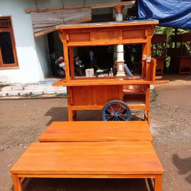 Gerobak Angkringan Set Meja Lesehan