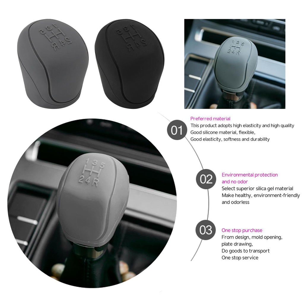 Cover Knob Tuas Persneling / Rem Tangan Mobil Manual Bahan Silikon PP Ramah Lingkungan