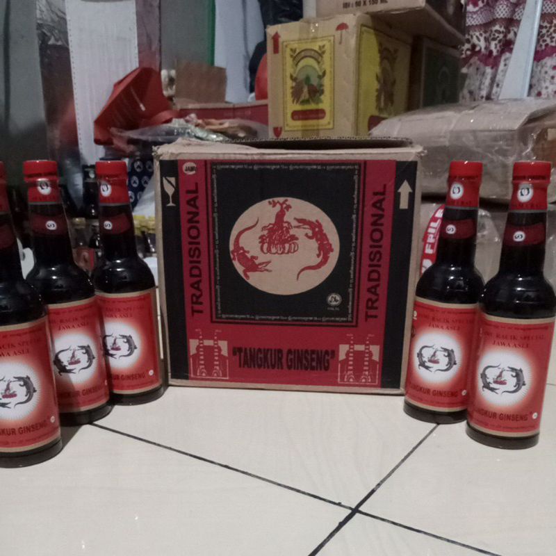 JAMU TANGKUR GINSENG | ASAM URAT | PEGEL LINU | 12 BOTOL || PAKET 1 DUS ||