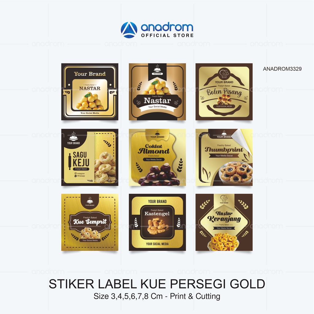 

Stiker Label Kue Persegi Gold | Sticker Label Kue Kering | Anadrom 3329