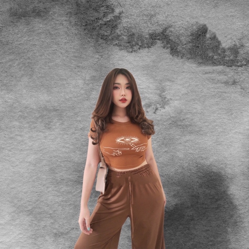 BEFAST - ZGW OOTD WANITA CROP TOP VENI / Crop Top EYE AND HANDS (LD 88, P 40) / Crop Top Terbaru Wanita / Fashion Wanita Ala Style Korean / Tshirt lengan Pendek / Pakaian Casual wanita Remaja / Outfit Wanita Modis / Crop Top Motif Terlaris