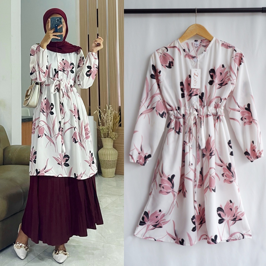 FATMA tunik by ZALFA OUTFIT / Tunik motif / Tunik wanita murah / Tunik bunga