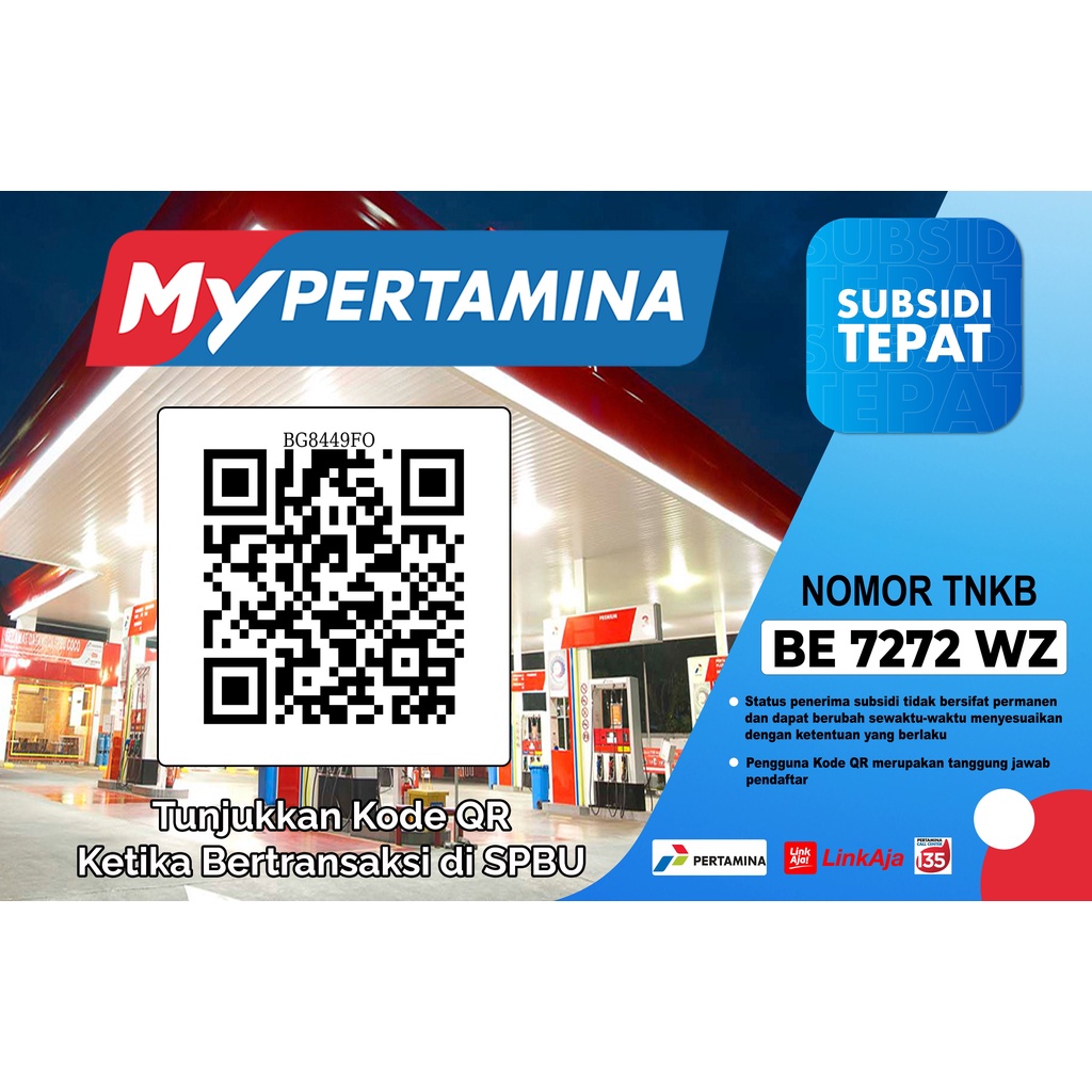 CETAK KARTU MY PERTAMINA BAHAN TEBAL